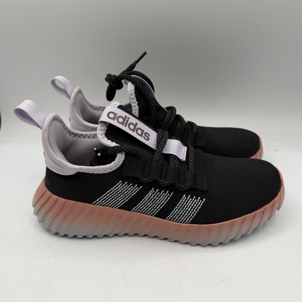Adidas Kaptir Flow Running Shoes‎ Womens Sz 8.5 Black/Coral Sneakers ID6639 READ